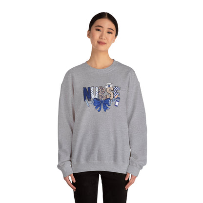 Preppy Nurse Floral Leopard Print Crewneck Sweatshirt