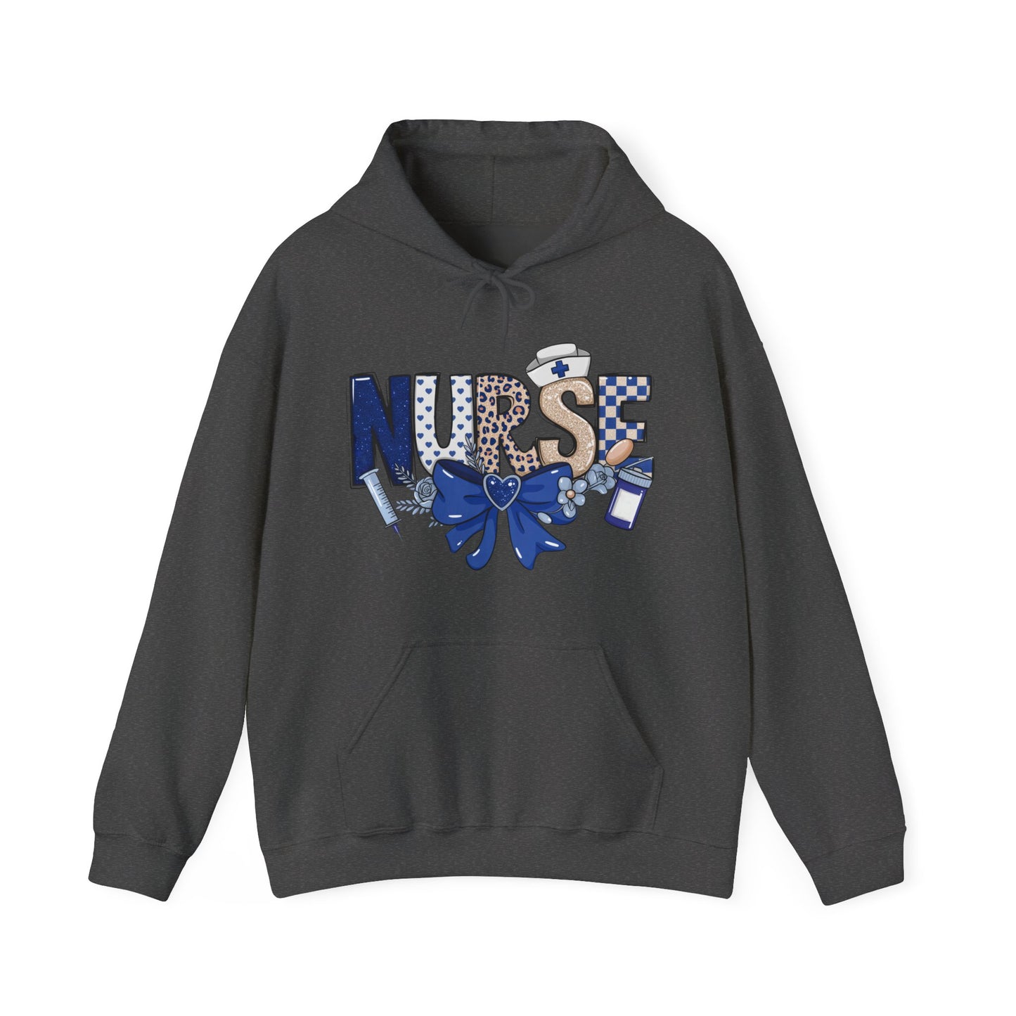 Preppy Nurse Floral Leopard Print Hoodie