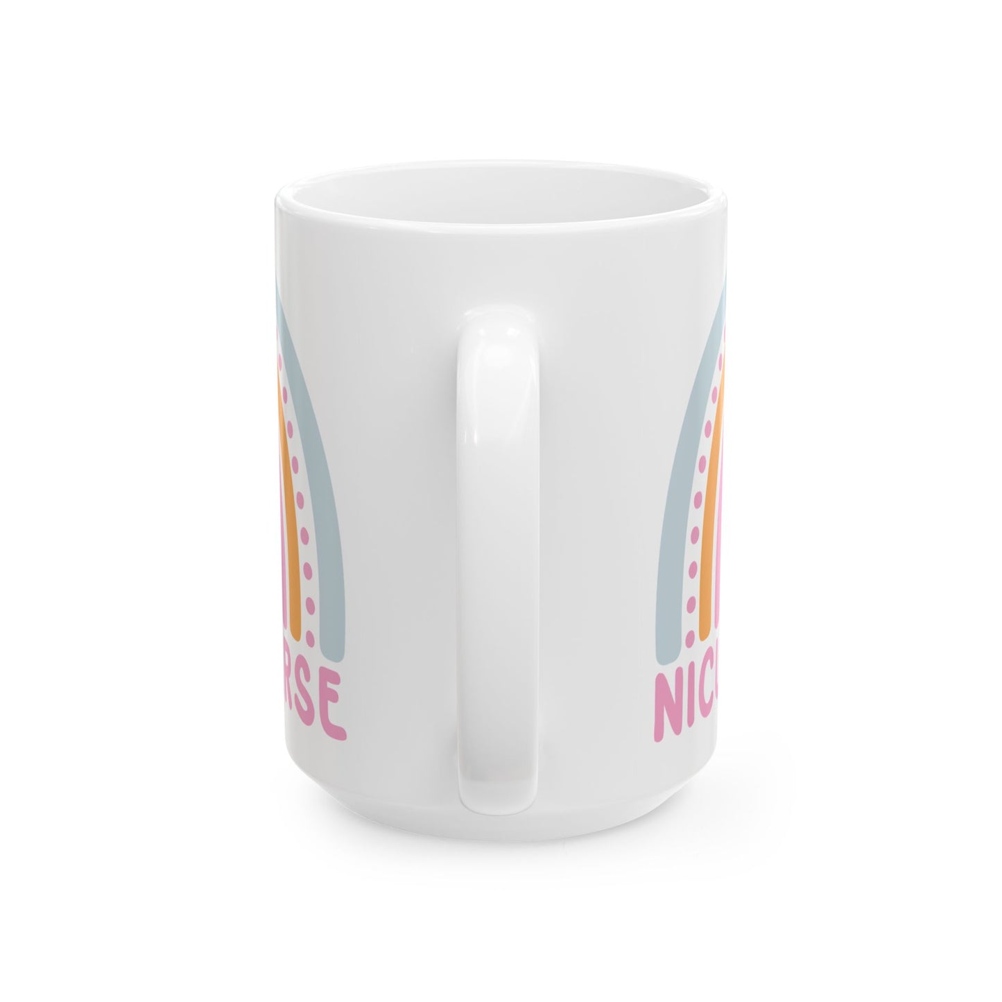 NICU Nurse Boho Rainbow Retro Ceramic Mug 15oz