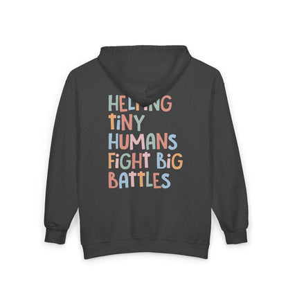 NICU Nurse Zip-Up Hoodie | Helping Tiny Humans Fight Big Battles