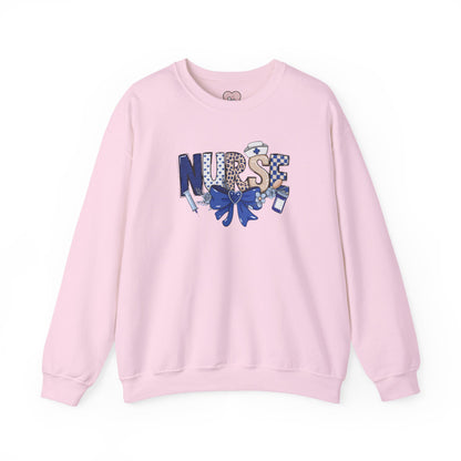 Preppy Nurse Floral Leopard Print Crewneck Sweatshirt