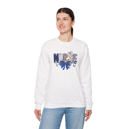 Preppy Nurse Floral Leopard Print Crewneck Sweatshirt