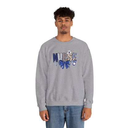 Preppy Nurse Floral Leopard Print Crewneck Sweatshirt