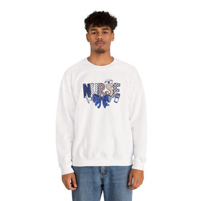 Preppy Nurse Floral Leopard Print Crewneck Sweatshirt