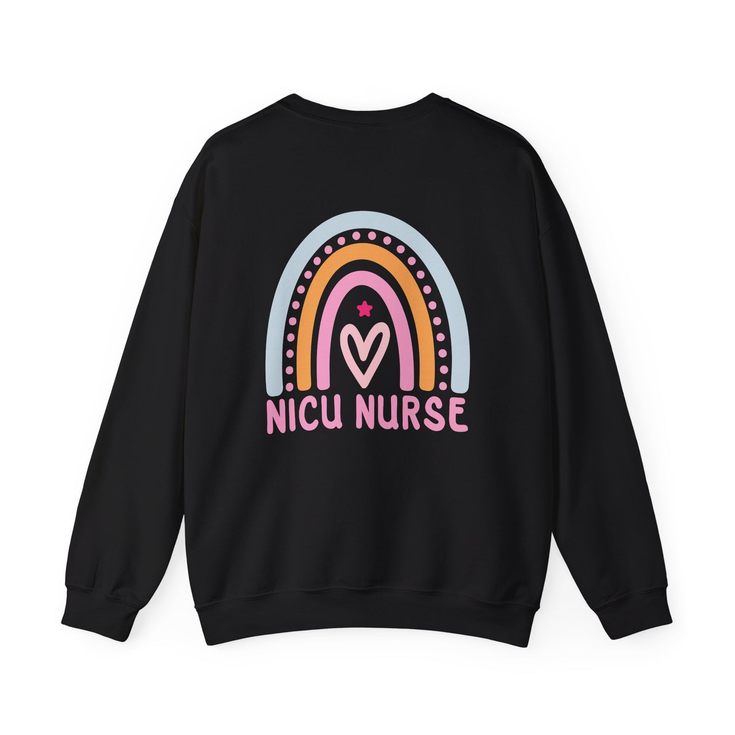 NICU Nurse Boho Rainbow Retro Crewneck Sweatshirt