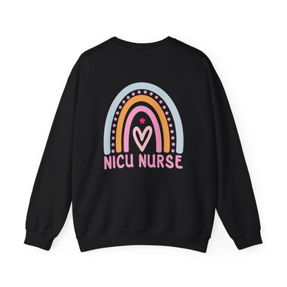 NICU Nurse Boho Rainbow Retro Crewneck Sweatshirt