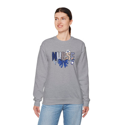 Preppy Nurse Floral Leopard Print Crewneck Sweatshirt
