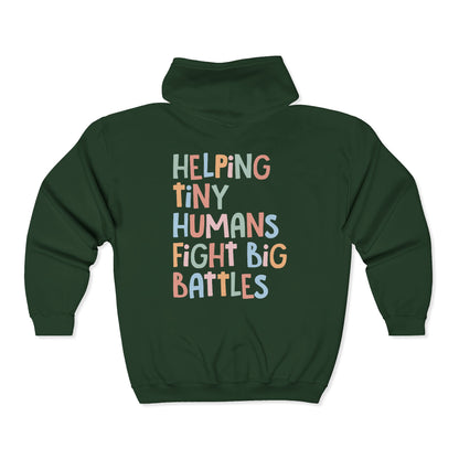 NICU Nurse Zip-Up Hoodie | Helping Tiny Humans Fight Big Battles