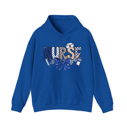 Preppy Nurse Floral Leopard Print Hoodie