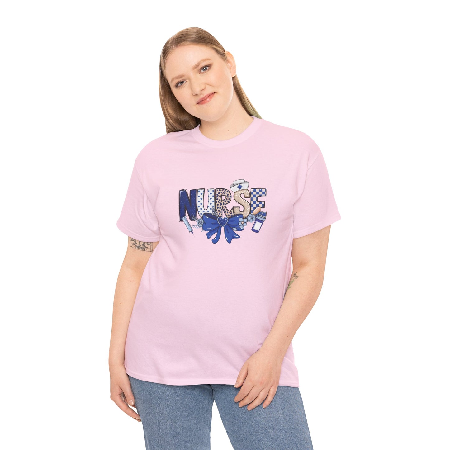 Preppy Nurse Floral Leopard Print T-Shirt