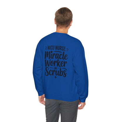 Miracle Worker in Scrubs NICU Nurse Crewneck Sweatshirt
