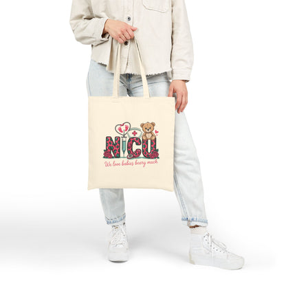 NICU Baby Bear Cotton Canvas Tote Bag