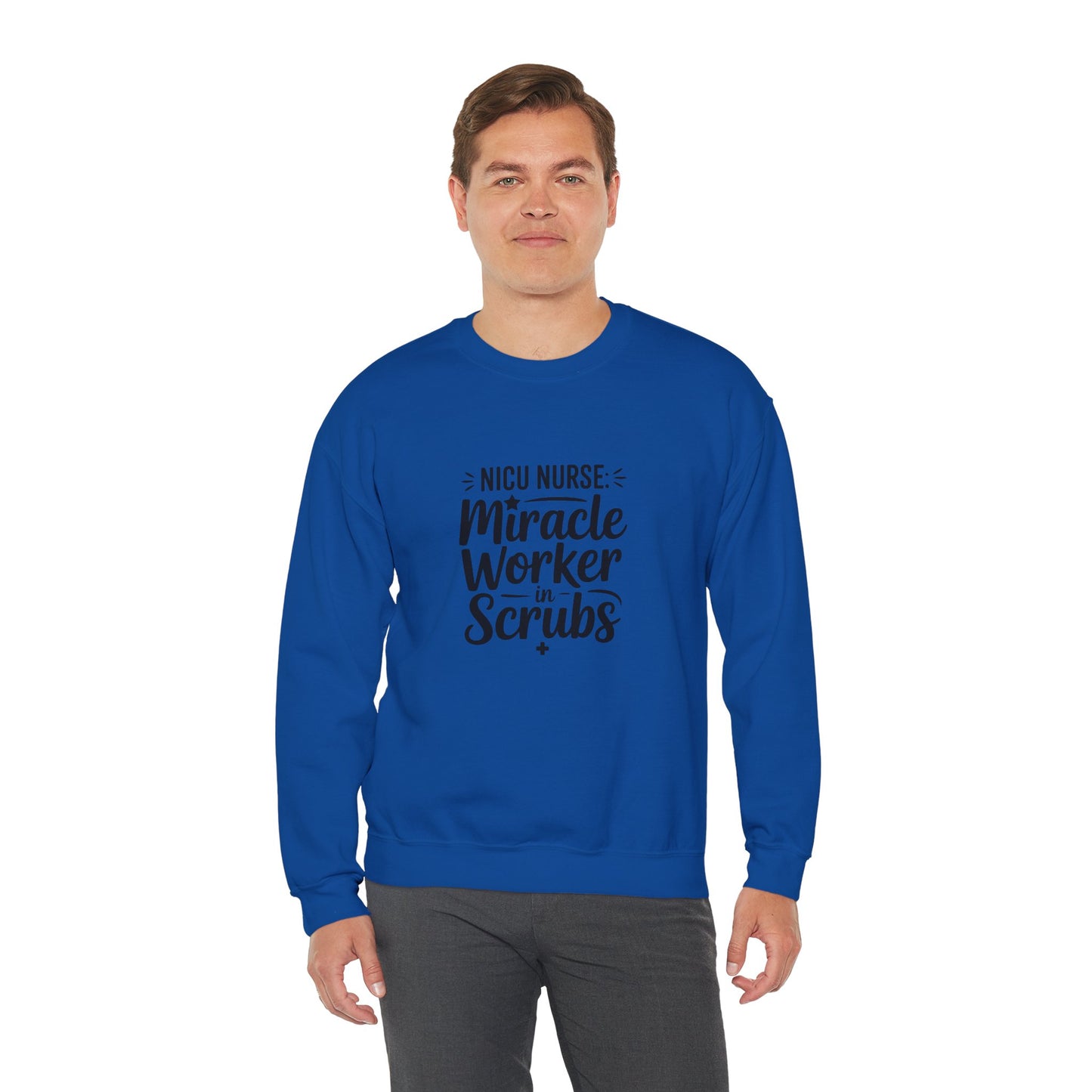 Miracle Worker in Scrubs NICU Nurse Crewneck Sweatshirt