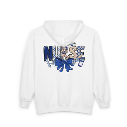Preppy Nurse Floral Leopard Print Zip Hoodie