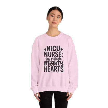 Tiny Patients Mighty Hearts NICU Nurse Crewneck Sweatshirt