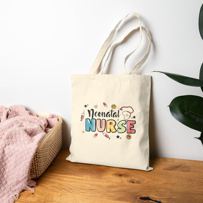 Neonatal Nurse Doodle NICU Cotton Canvas Tote Bag