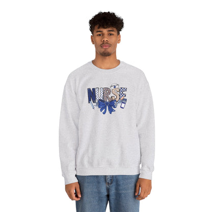 Preppy Nurse Floral Leopard Print Crewneck Sweatshirt