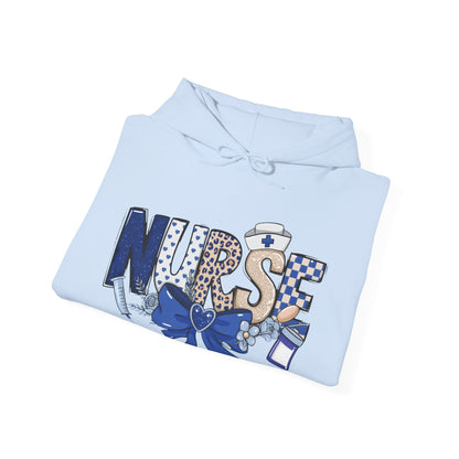 Preppy Nurse Floral Leopard Print Hoodie