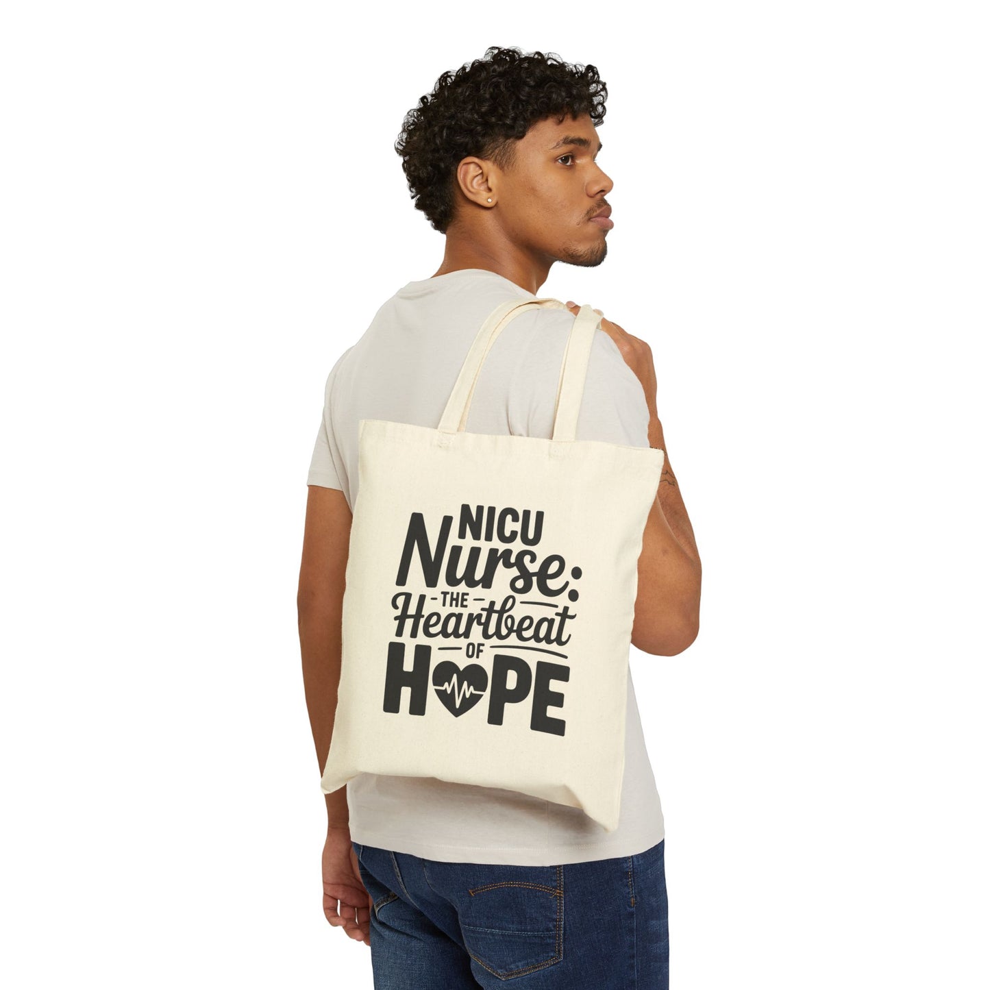 The Heartbeat of Hope NICU Nurse Cotton Canvas Tote Bag