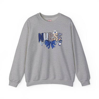 Preppy Nurse Floral Leopard Print Crewneck Sweatshirt
