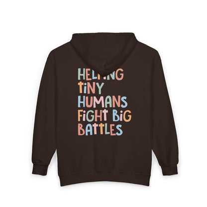 NICU Nurse Zip-Up Hoodie | Helping Tiny Humans Fight Big Battles