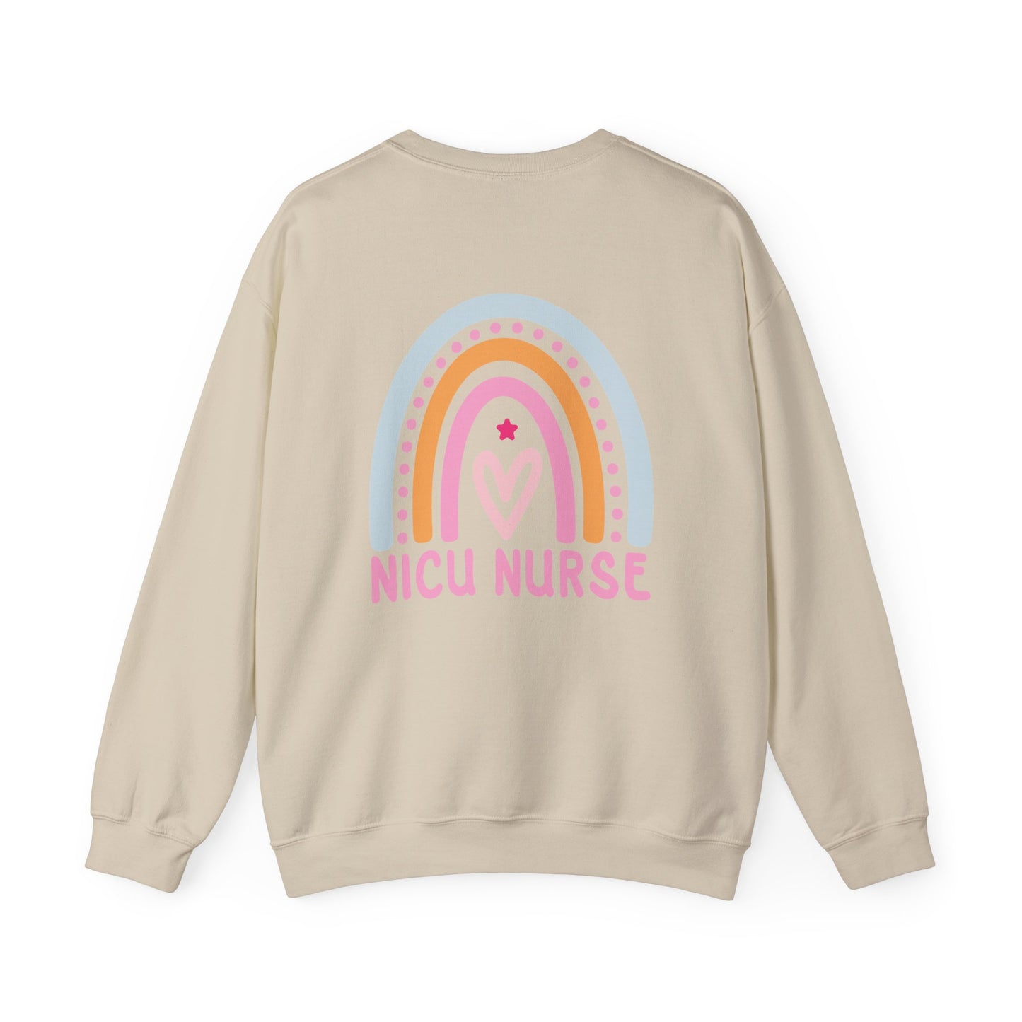 NICU Nurse Boho Rainbow Retro Crewneck Sweatshirt