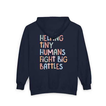 NICU Nurse Zip-Up Hoodie | Helping Tiny Humans Fight Big Battles