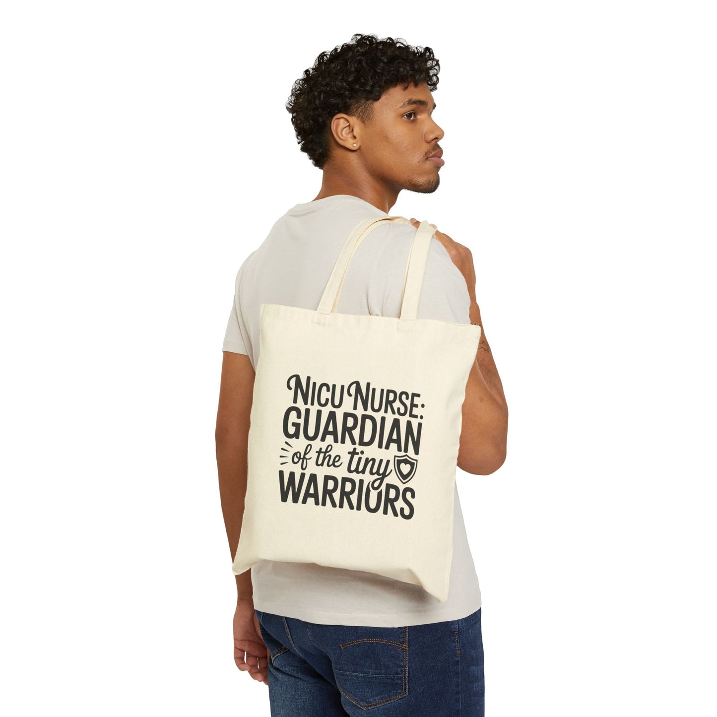 Guardian of the Tiny Warriors NICU Nurse Cotton Canvas Tote Bag