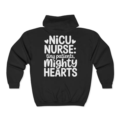 Tiny Patients Mighty Hearts NICU Nurse Zip Hoodie
